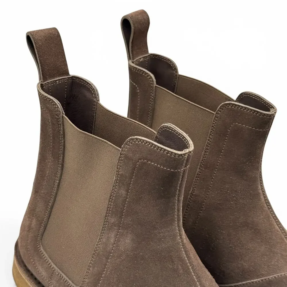 Bottega Veneta Suede Chelsea Boots Men's 43 10.5 US Chukka Pull-On Brown Italy